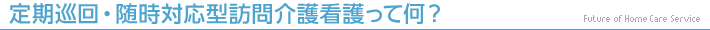 定期巡回・随時対応型訪問介護看護って何？